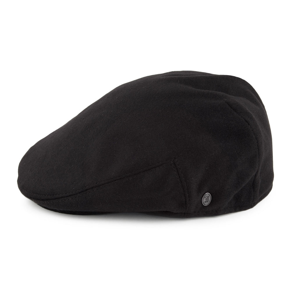 Gorra plana Harlem de lana pura de Jaxon & James - Negro