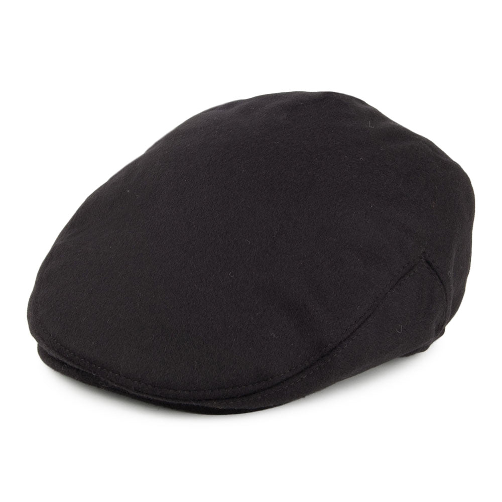 Gorra plana Harlem de lana pura de Jaxon & James - Negro