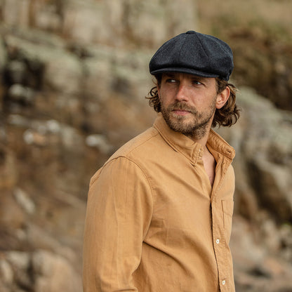 Gorra Newsboy de lana pura Harlem de Jaxon & James - Antracita