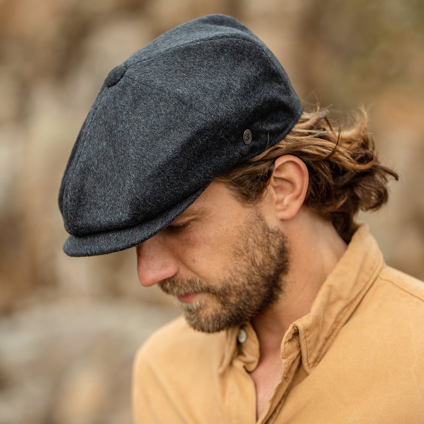 Gorra Newsboy de lana pura Harlem de Jaxon & James - Antracita