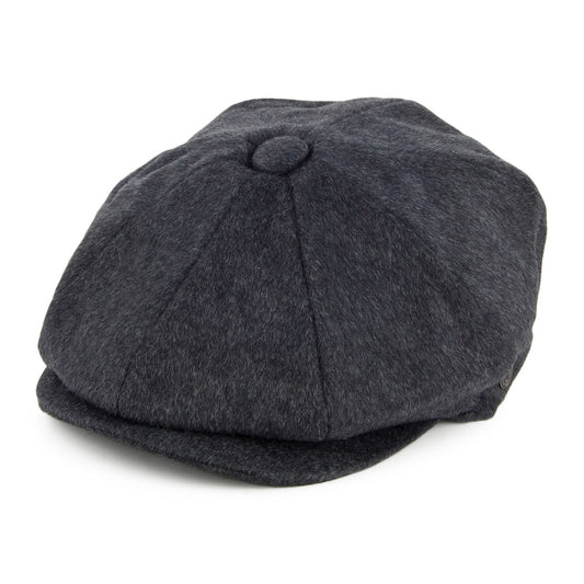 Gorra Newsboy de lana pura Harlem de Jaxon & James - Antracita