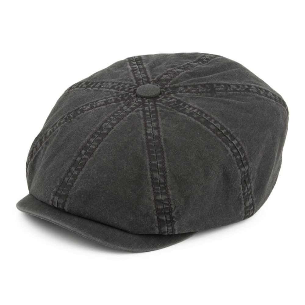 Gorra Newsboy Hatteras algodón orgánico de Stetson Hats - Negro