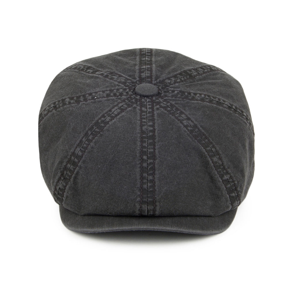 Gorra Newsboy Hatteras algodón orgánico de Stetson Hats - Negro