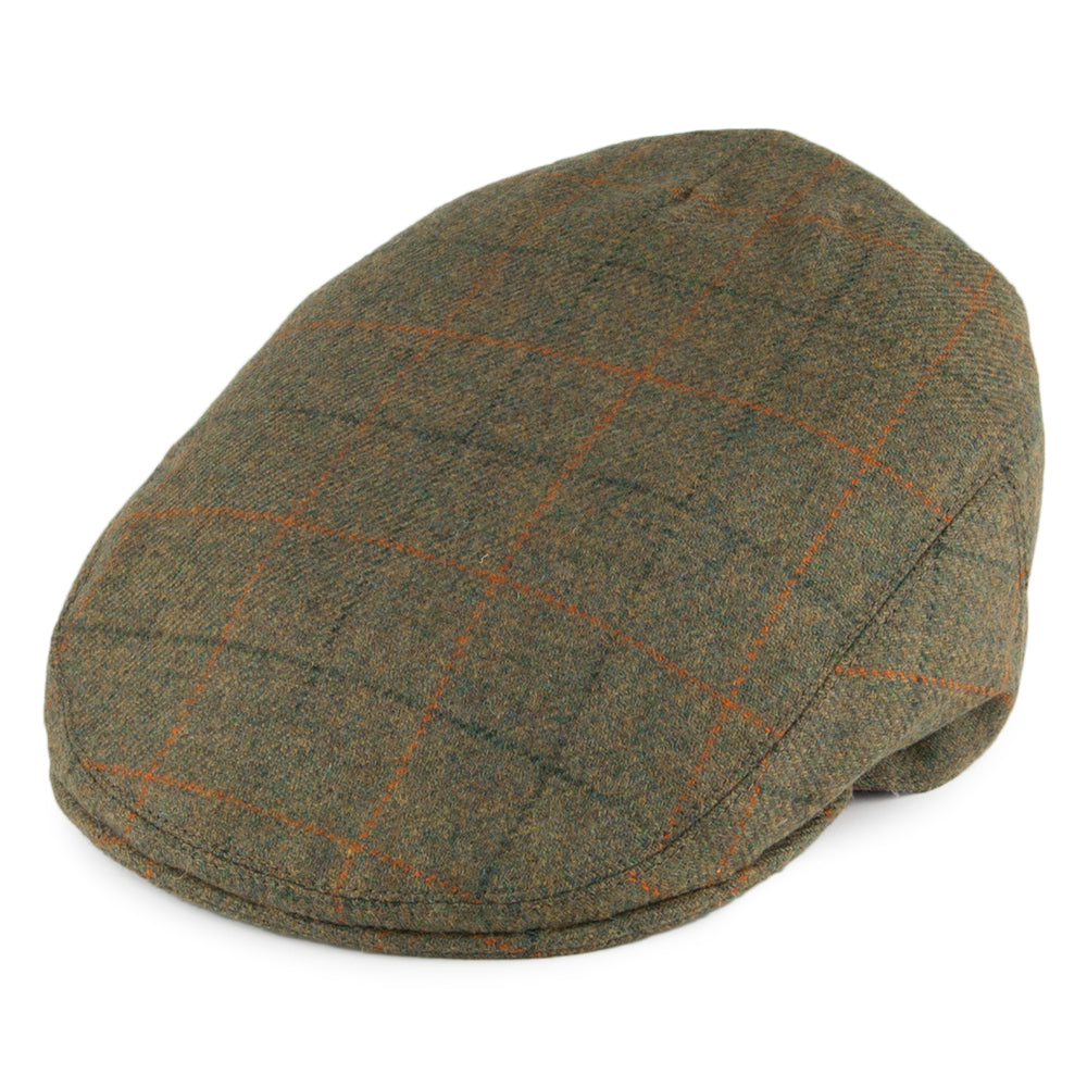 Gorra plana Tweed Inglés de Olney - Verde Oliva