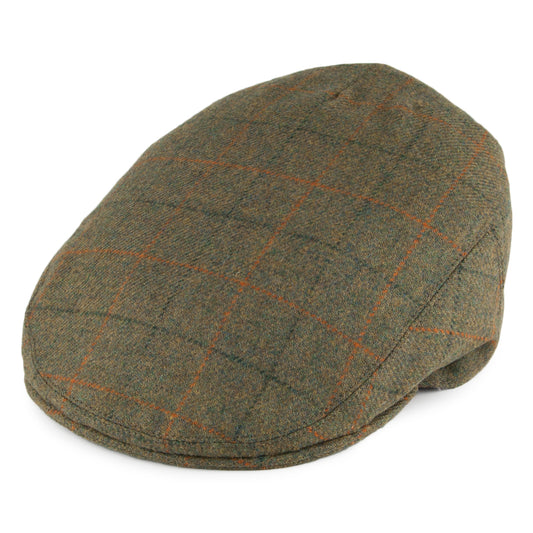 Gorra plana Tweed Inglés de Olney - Verde Oliva