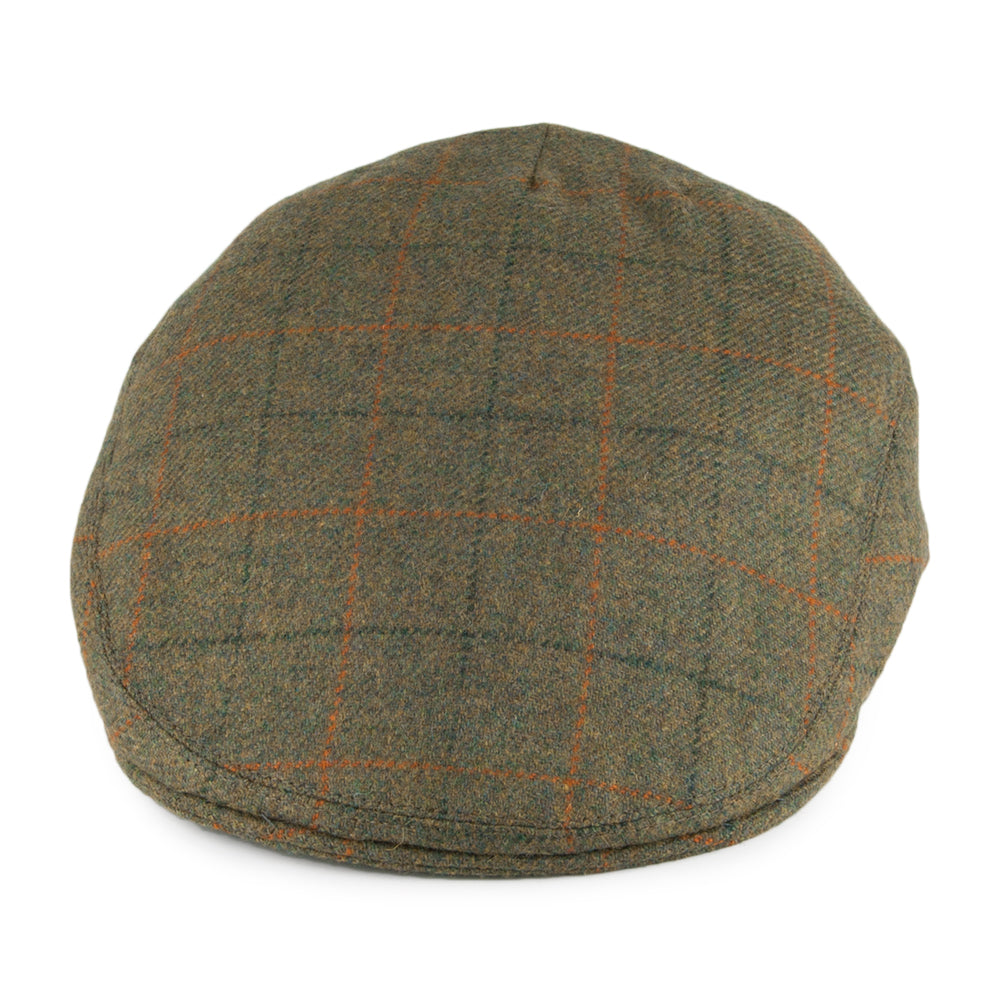 Gorra plana Tweed Inglés de Olney - Verde Oliva