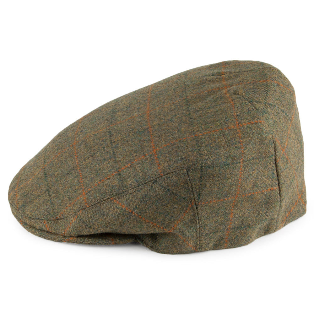 Gorra plana Tweed Inglés de Olney - Verde Oliva