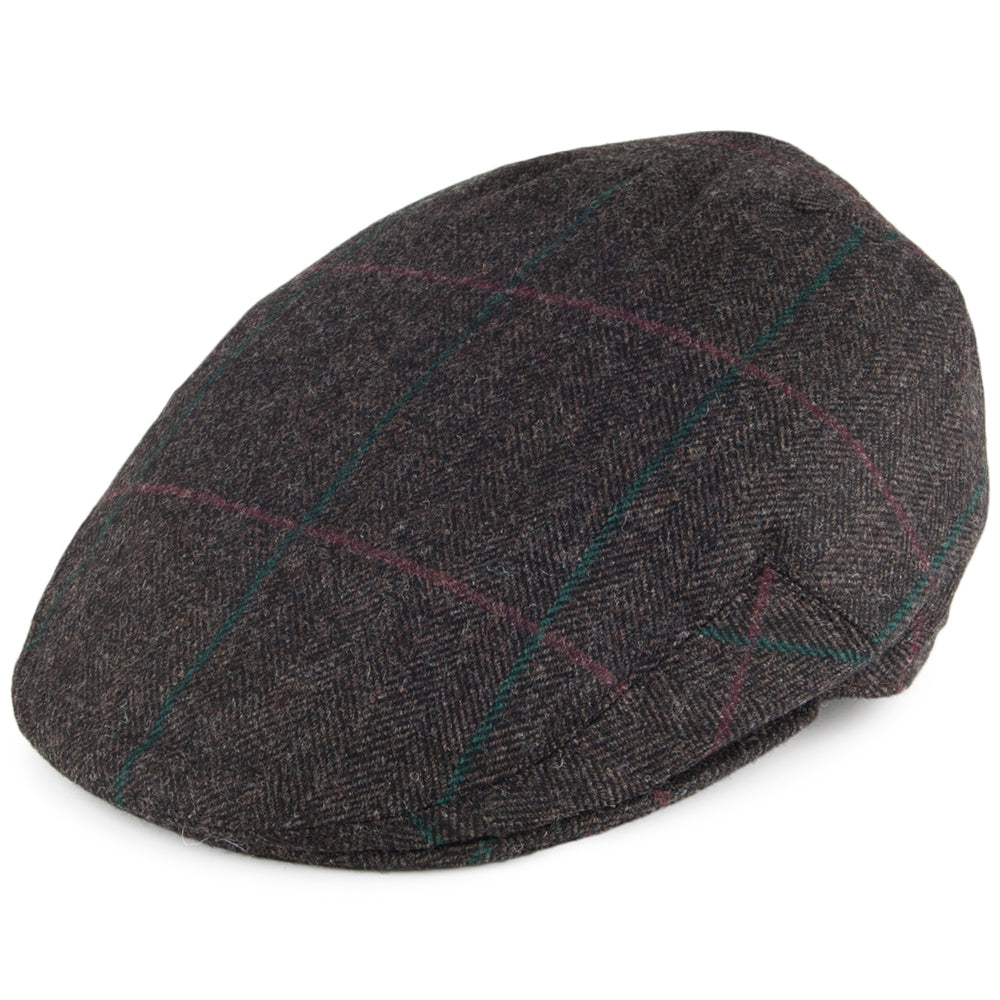 Gorra plana Kinloch de espiga en Tweed de Olney - Marrón
