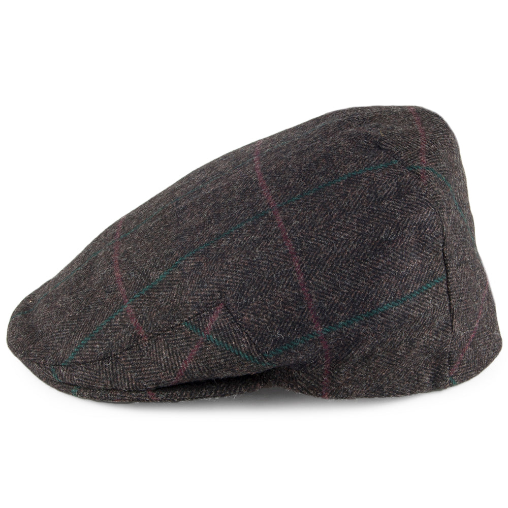 Gorra plana Kinloch de espiga en Tweed de Olney - Marrón
