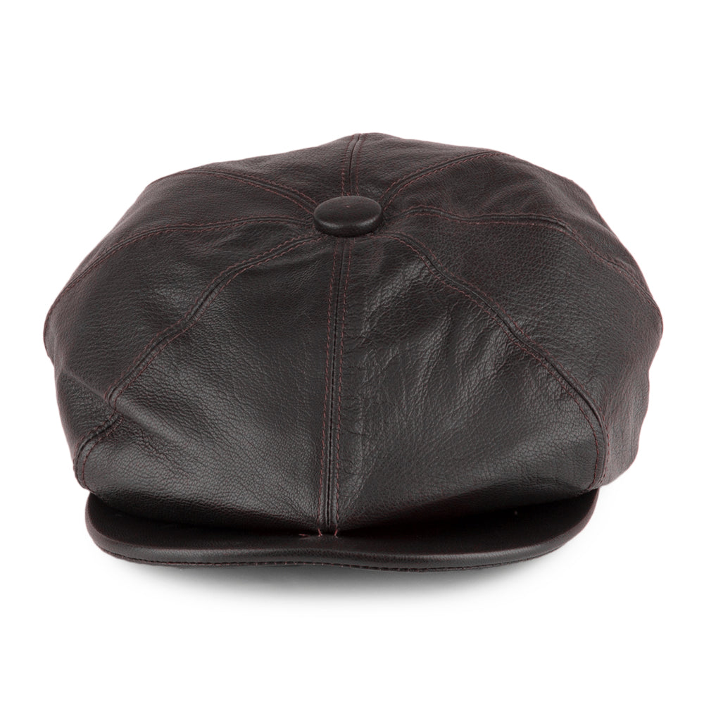 Gorra Newsboy Urban de piel de Olney - Marrón