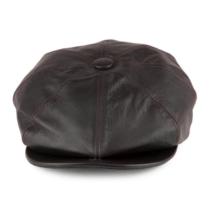 Gorra Newsboy Urban de piel de Olney - Marrón