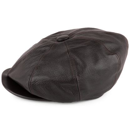 Gorra Newsboy Urban de piel de Olney - Marrón
