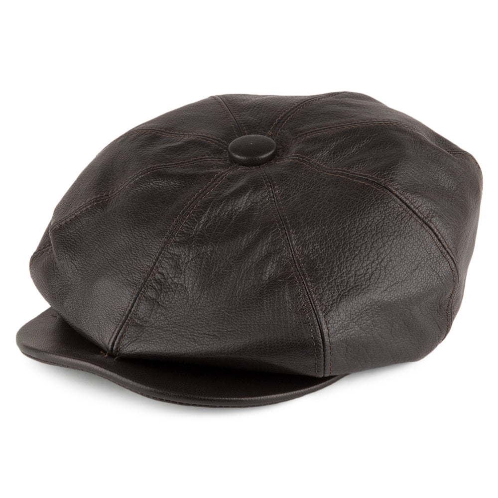 Gorra Newsboy Urban de piel de Olney - Marrón