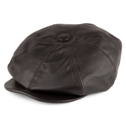 Gorra Newsboy Urban de piel de Olney - Marrón