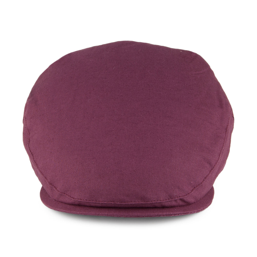 Gorra plana de lino Cheshire de Denton - Granate