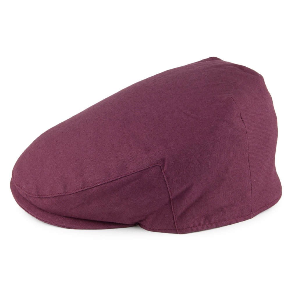 Gorra plana de lino Cheshire de Denton - Granate
