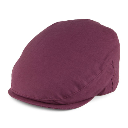 Gorra plana de lino Cheshire de Denton - Granate