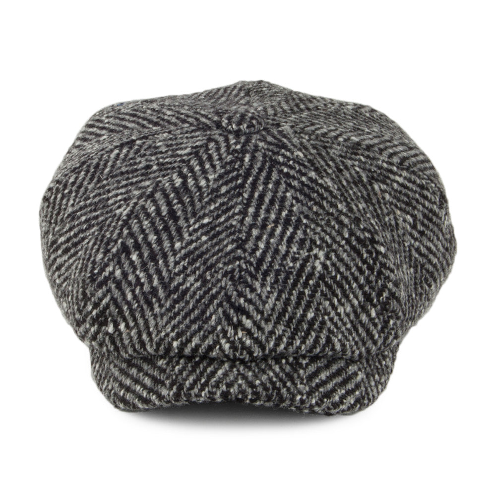 Gorra Newsboy Hatteras de lana de Stetson - Negro-Gris