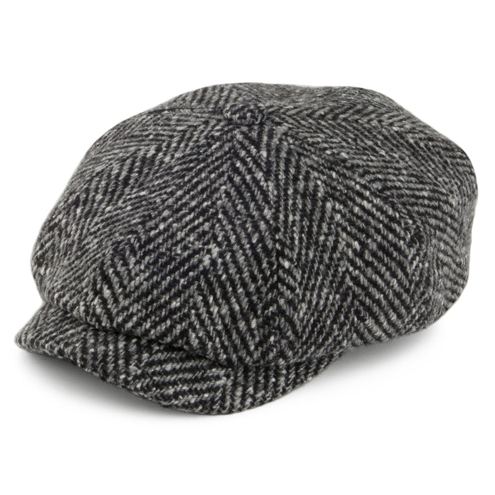 Gorra Newsboy Hatteras de lana de Stetson - Negro-Gris
