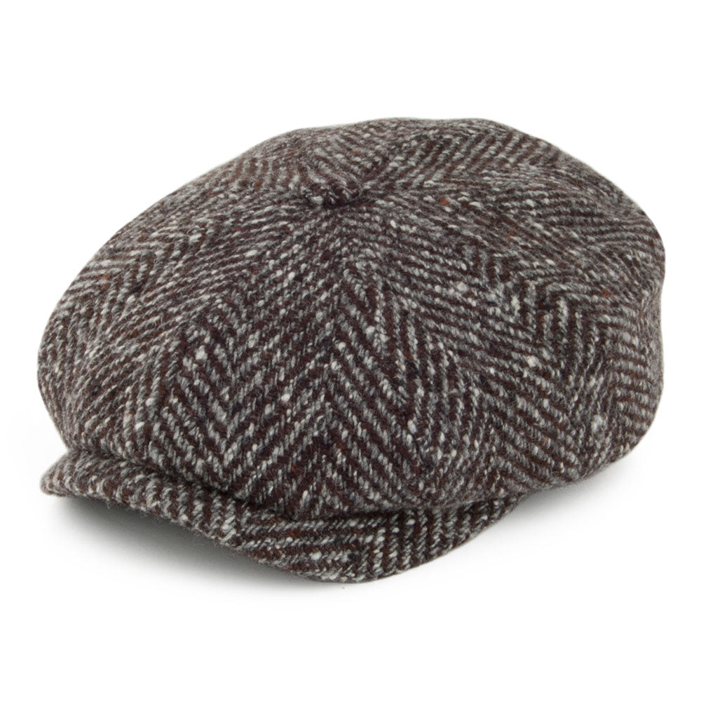 Gorra Newsboy Hatteras de lana de Stetson - Marrón-Gris