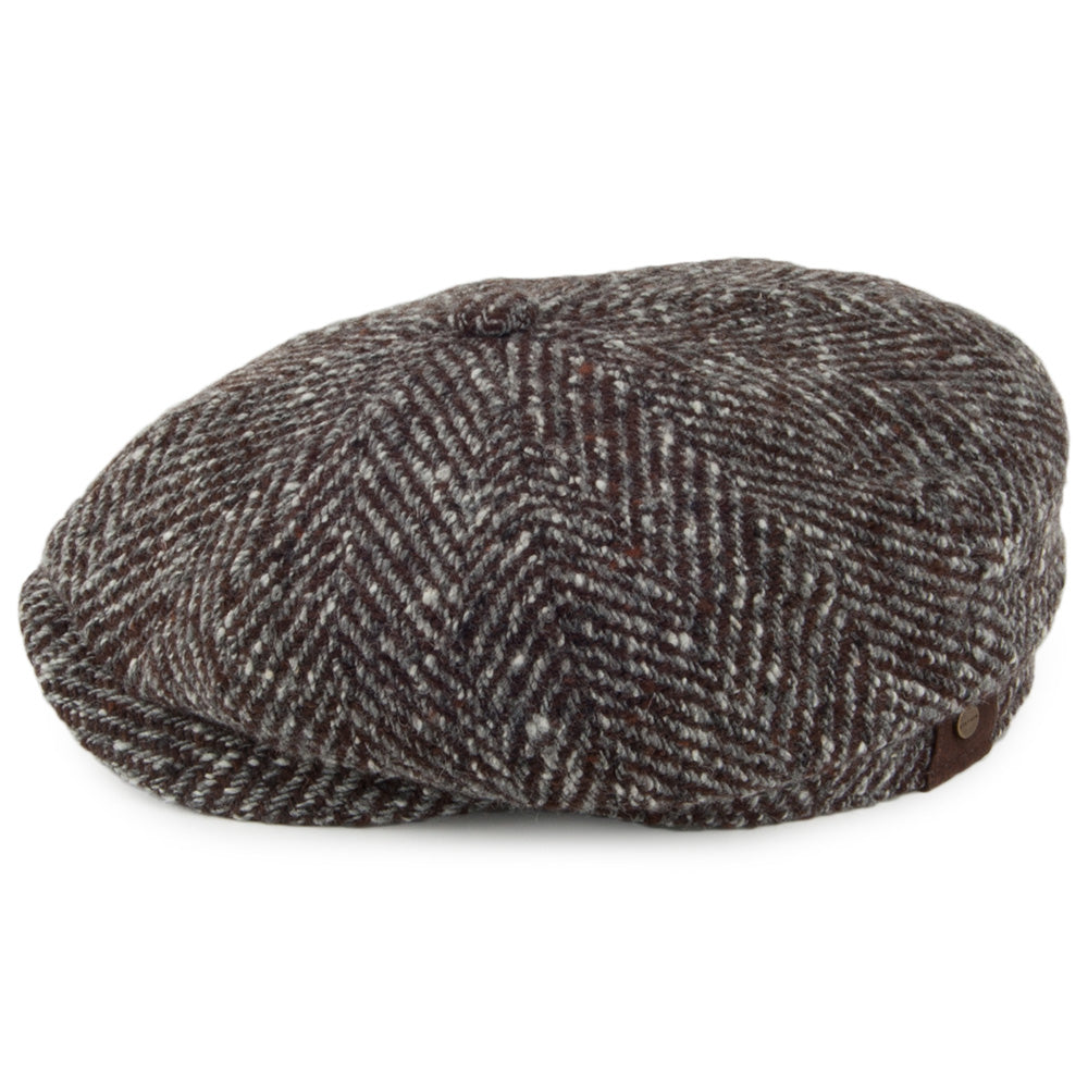 Gorra Newsboy Hatteras de lana de Stetson - Marrón-Gris