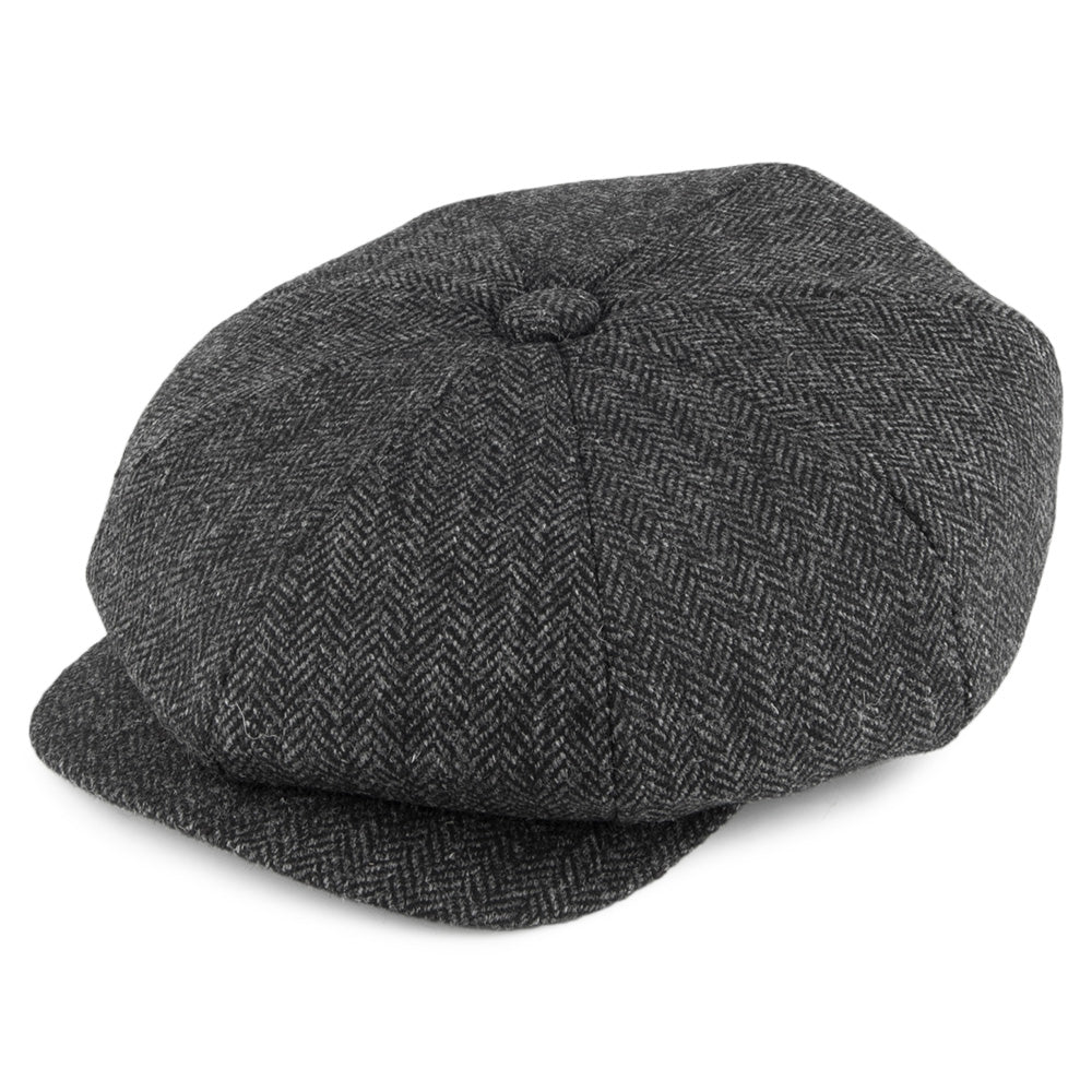 Gorra Newsboy Tweed Country de Tweed diseño de espiga de Christys - Antracita