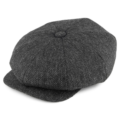 Gorra Newsboy Tweed Country de Tweed diseño de espiga de Christys - Antracita