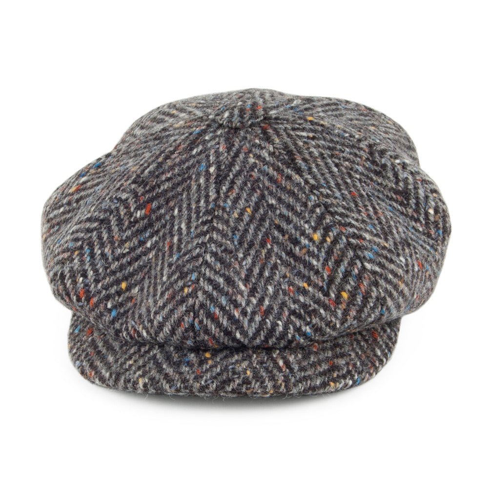 Gorra Newsboy Tweed Donegal diseño de espiga City Sport Antracita-Gris