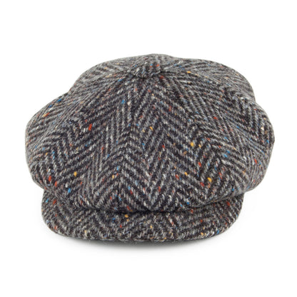 Gorra Newsboy Tweed Donegal diseño de espiga City Sport Antracita-Gris