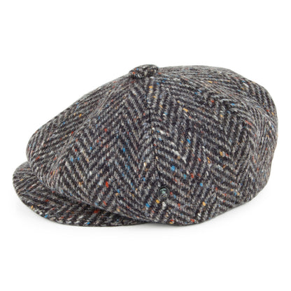 Gorra Newsboy Tweed Donegal diseño de espiga City Sport Antracita-Gris