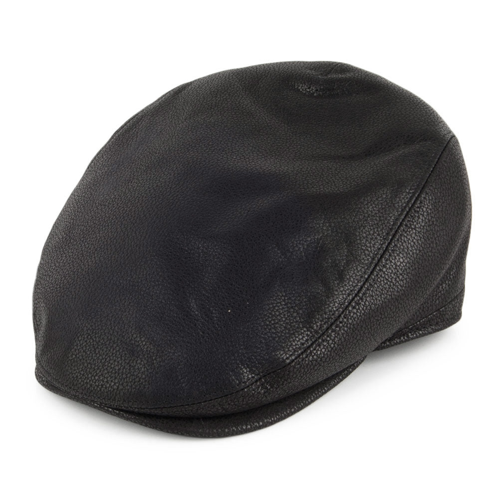 Gorra plana de piel de City Sport - Negro
