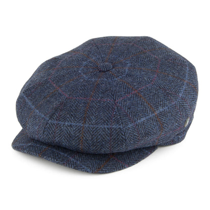 Gorra Newsboy de lana diseño de espiga de City Sport - Azul