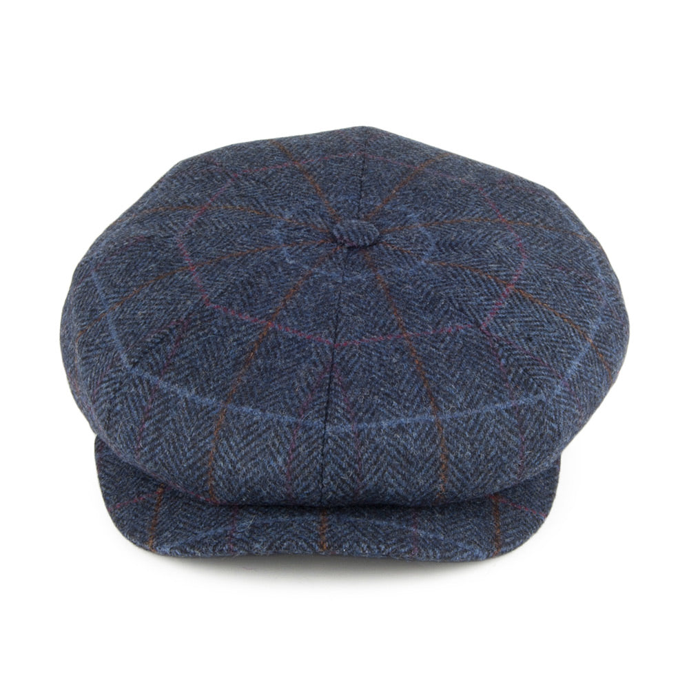 Gorra Newsboy de lana diseño de espiga de City Sport - Azul