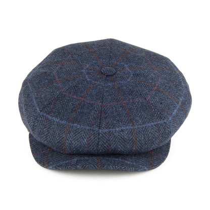 Gorra Newsboy de lana diseño de espiga de City Sport - Azul