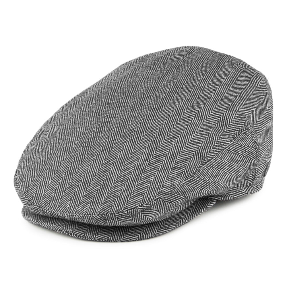 Gorra plana diseño de espiga lana pura Jaxon & James - Negro-Marfil