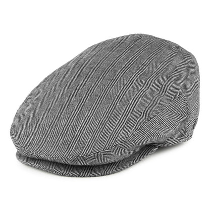 Gorra plana diseño de espiga lana pura Jaxon & James - Negro-Marfil