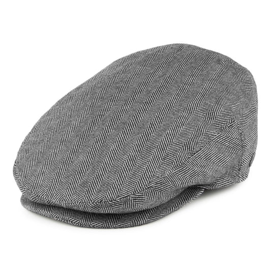 Gorra plana diseño de espiga lana pura Jaxon & James - Negro-Marfil