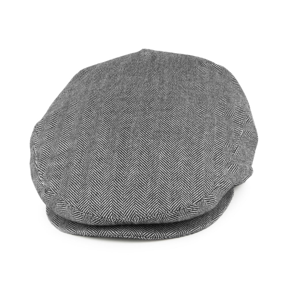Gorra plana diseño de espiga lana pura Jaxon & James - Negro-Marfil