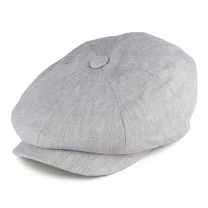 Gorra Newsboy Alfie de lino irlandés de Failsworth - Gris Claro