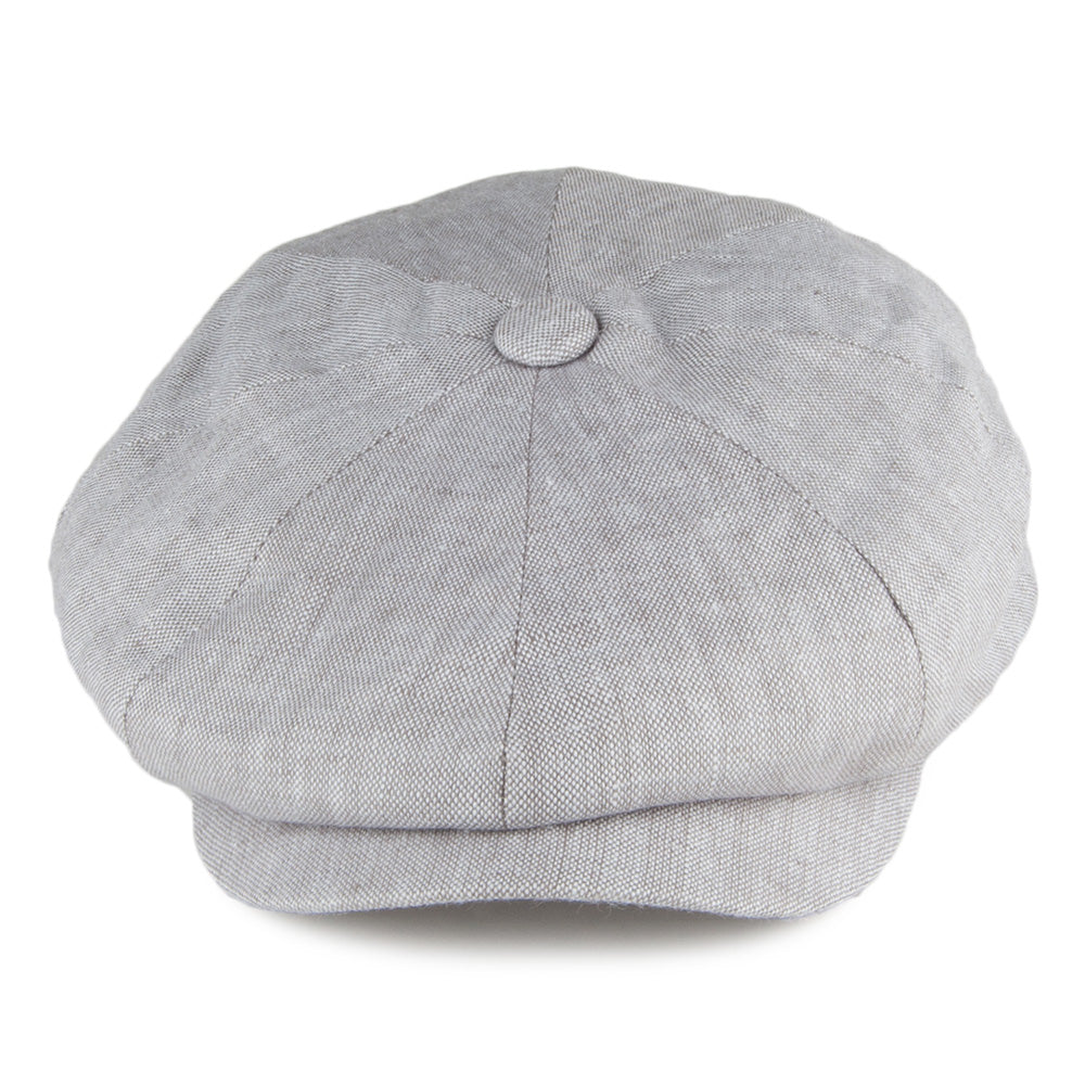 Gorra Newsboy Alfie de lino irlandés de Failsworth - Gris Claro