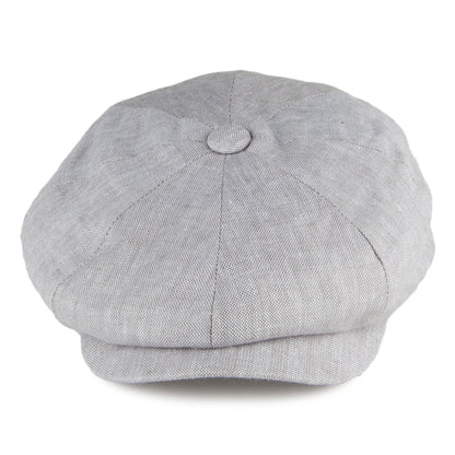 Gorra Newsboy Alfie de lino irlandés de Failsworth - Gris Claro