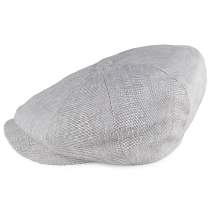 Gorra Newsboy Alfie de lino irlandés de Failsworth - Gris Claro