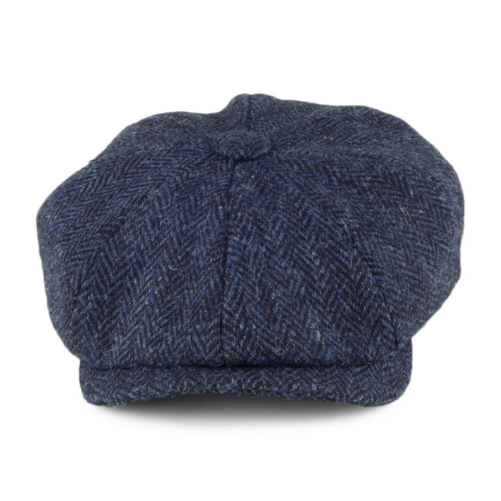 Gorra Newsboy de HARRIS TWEED con diseño de espiga de Olney - Azul Marino