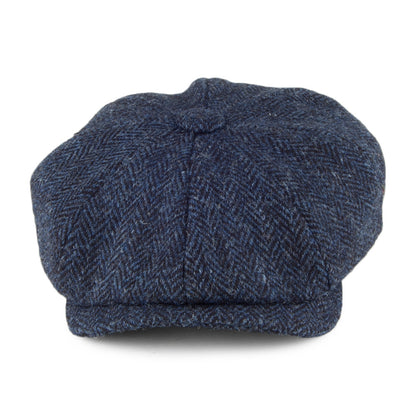 Gorra Newsboy de HARRIS TWEED con diseño de espiga de Olney - Azul Marino