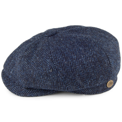 Gorra Newsboy de HARRIS TWEED con diseño de espiga de Olney - Azul Marino