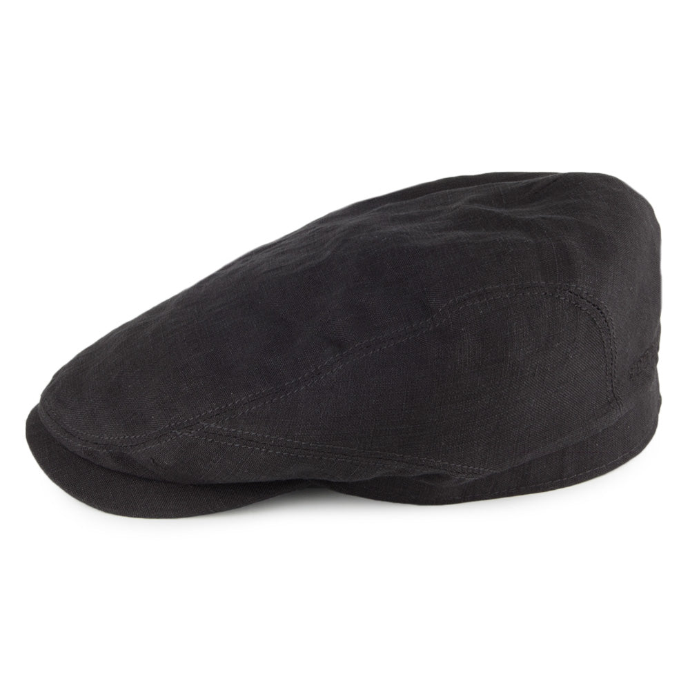 Gorra plana Driver de lino de Stetson - Negro