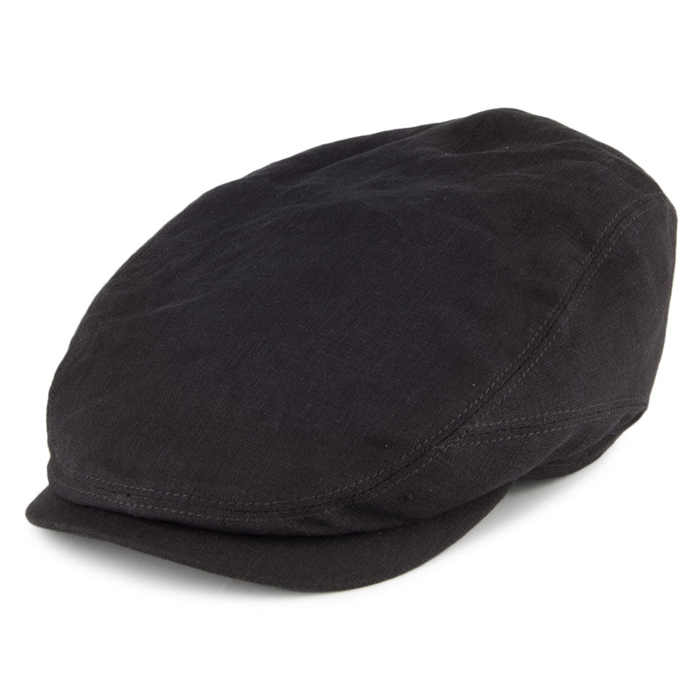 Gorra plana Driver de lino de Stetson - Negro