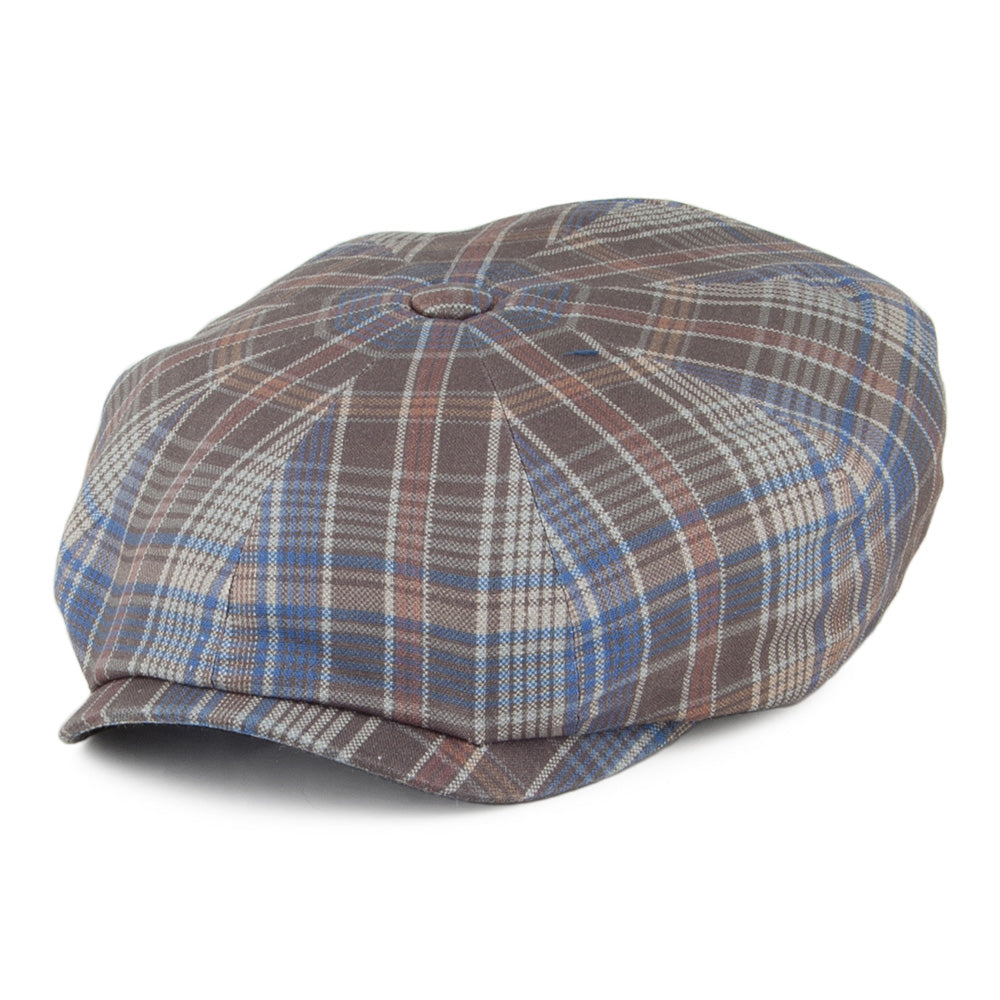 Gorra Newsboy a cuadros de Stetson - Azul-Gris