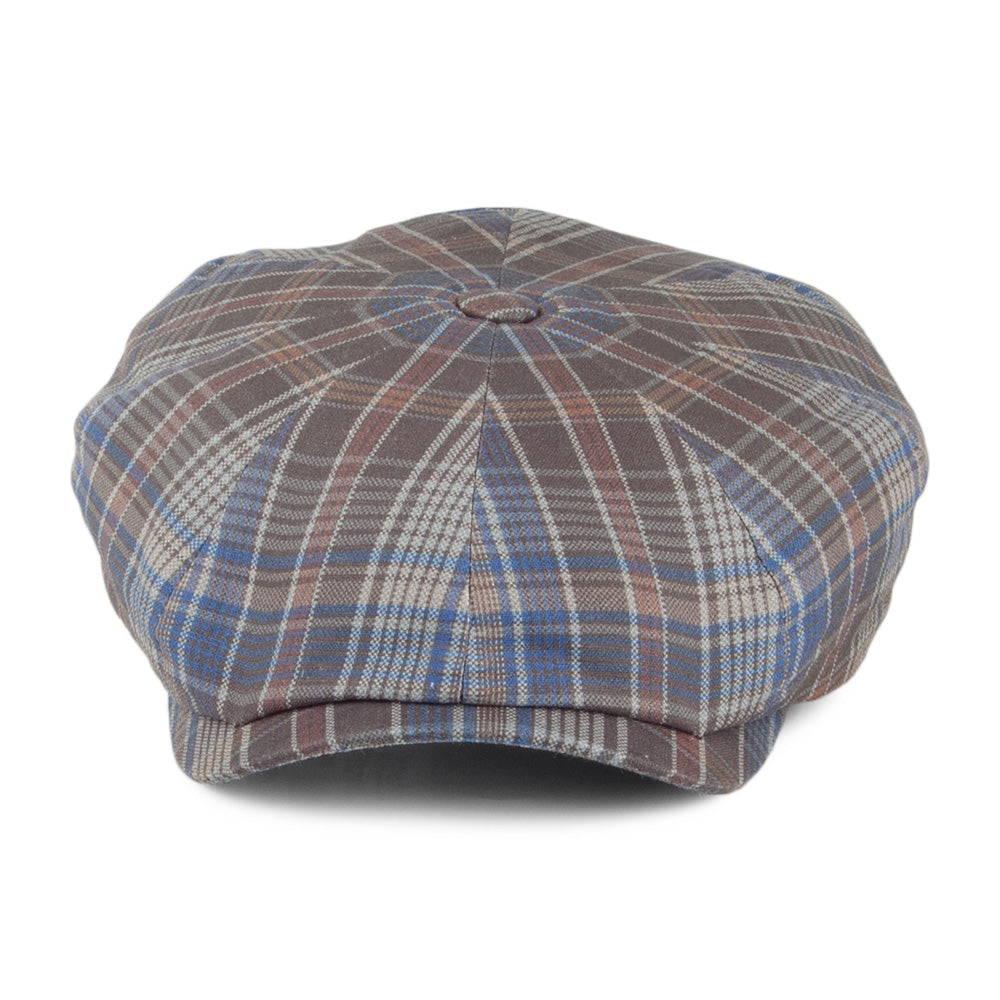 Gorra Newsboy a cuadros de Stetson - Azul-Gris