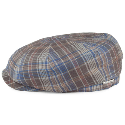 Gorra Newsboy a cuadros de Stetson - Azul-Gris